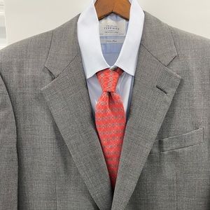 Hickey Freeman Dark Gray 100% wool suit business